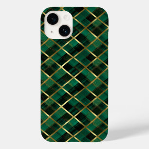 Christmas Gold And Green Plaid Pattern Case-Mate iPhone 14 Case
