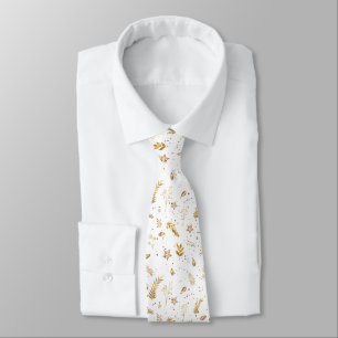 Christmas Gold Arch White Modern Elegant Tie