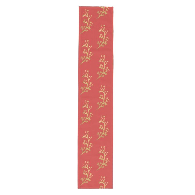 Christmas Gold Branches Medium Table Runner (Front)