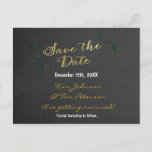 Christmas Gold Chalkboard Holly Postcard Save Date<br><div class="desc">Christmas Gold Chalkboard Holly Postcard Save the Date. Matching items in my store.</div>