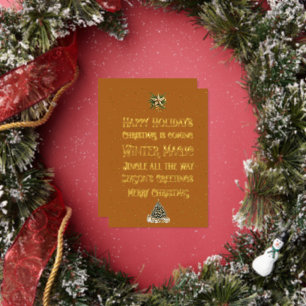 Christmas Gold Color with Gold Word Art Gold Foil Holiday Card