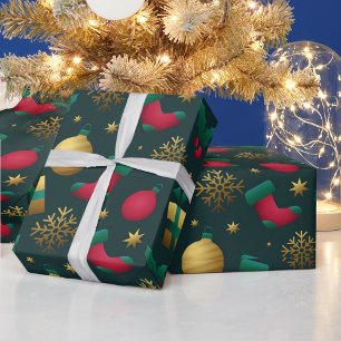 Christmas Gold Decorative Wrapping Paper