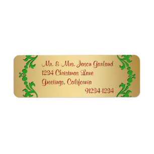 Christmas Gold Foil Look Return Address Labels