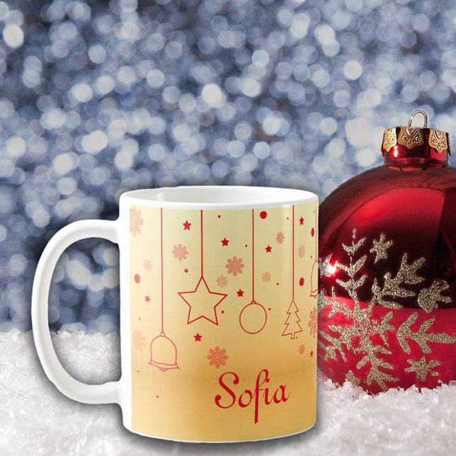 Christmas gold foil star decoration Classic Mug (Creator Uploaded)
