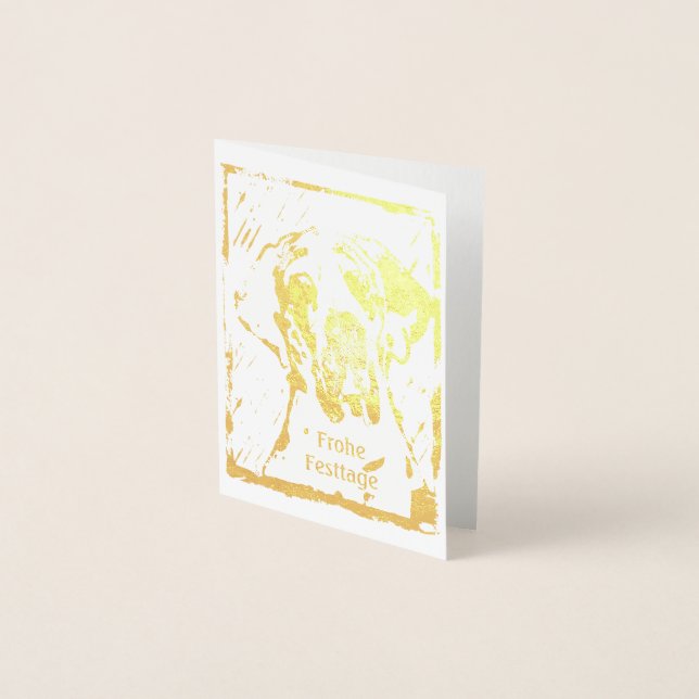 Christmas Gold Great Dane Cards (Front)