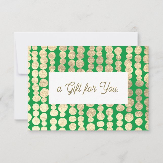 Christmas Gold Green Gift Certificate (Front)