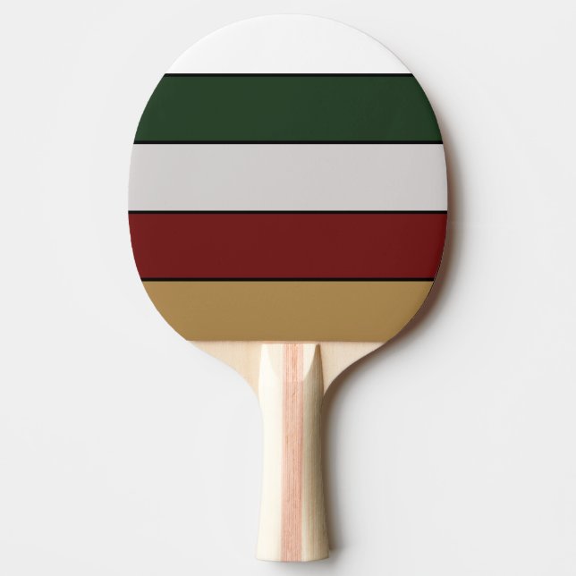 Christmas Gold Green Red Silver And White Stripes  Ping Pong Paddle (Front)