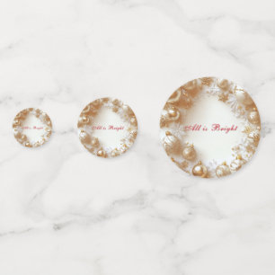 Christmas Gold Ornaments,Snowflakes All is Bright Confetti