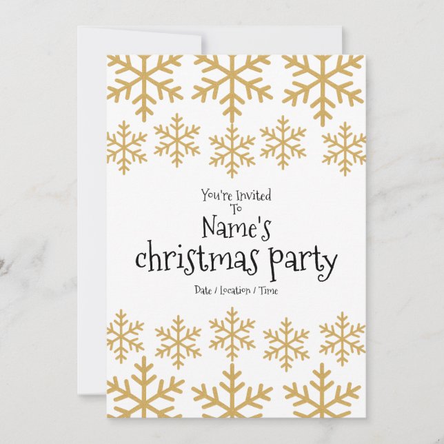 Christmas Gold Party Invitation (Front)