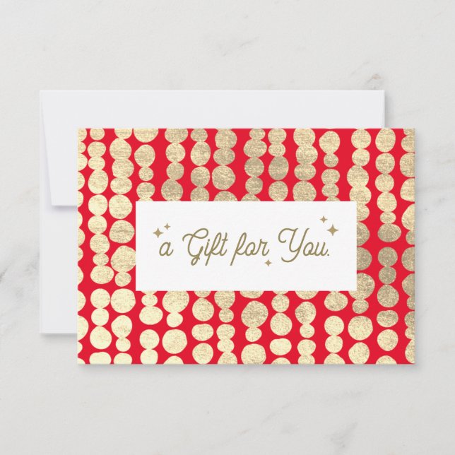 Christmas Gold Red Gift Certificate (Front)