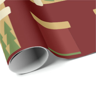 Christmas Gold, Red, Green Socks  Wrapping Paper