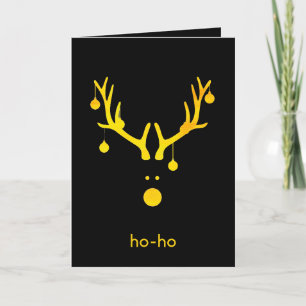 Christmas gold reindeer black holiday wishes