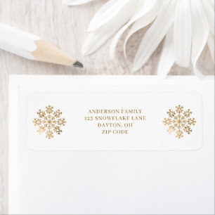 Christmas Gold Snowflake Return Address Label