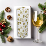 Christmas Gold Snowflakes Wine Box<br><div class="desc">Looking for a cute Christmas wine box? This one has a white background with gold snowflakes and is perfect for those hard-to-wrap gifts! It's affordable and saves time.</div>