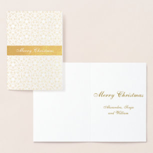 Christmas Gold Stars Pattern Personalised Yellow Foil Card