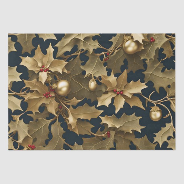 christmas gold tissue paper (Front)