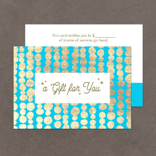 Christmas Gold Turquoise Gift Certificate