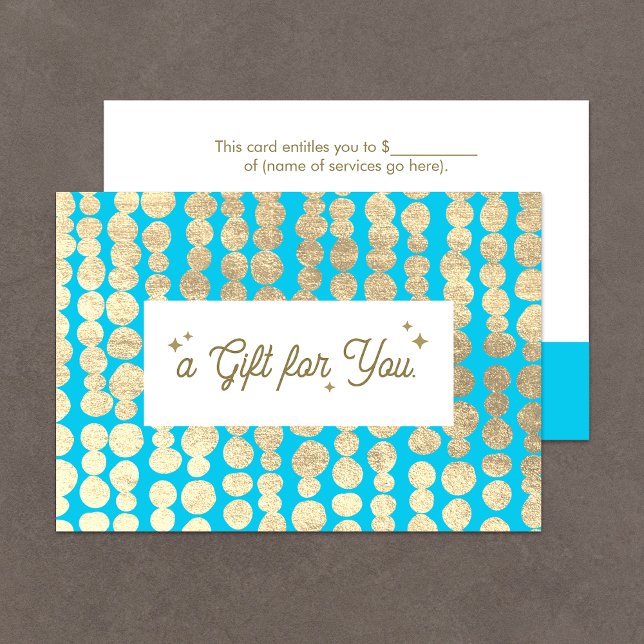 Christmas Gold Turquoise Gift Certificate (Creator Uploaded)