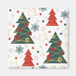Christmas Gold Twinkle Starry Pines Magnet