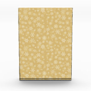 Christmas Gold,white Snowflakes Photo Block
