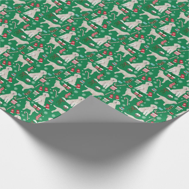 Christmas Golden Doodle wrapping paper (Corner)