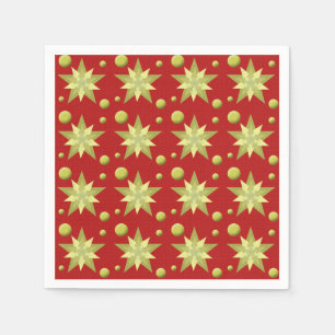 Christmas golden ornaments on red background napkin