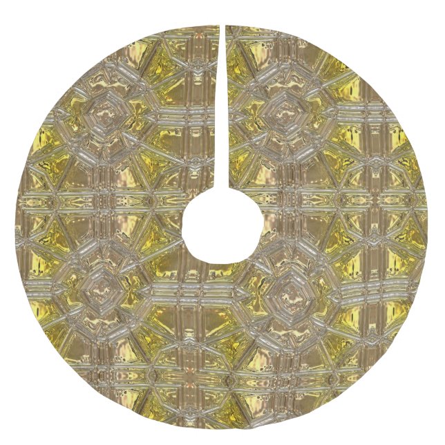 Christmas Golden Pattern Elegant  Brushed Polyester Tree Skirt (Front)