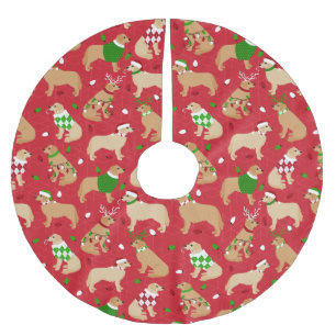 Christmas Golden Retriever Brushed Polyester Tree Skirt