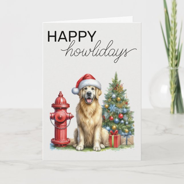 Christmas Golden Retriever Card (Front)