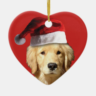 Christmas Golden Retriever Ceramic Tree Decoration