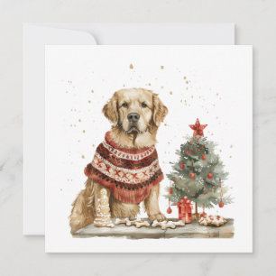 Christmas Golden Retriever Dog Holiday Card