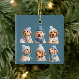 Christmas Golden Retriever Dog Lover Dogs Owner Ceramic Ornament
