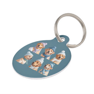 Christmas Golden Retriever Dog Lover Dogs Owner Pet Tag