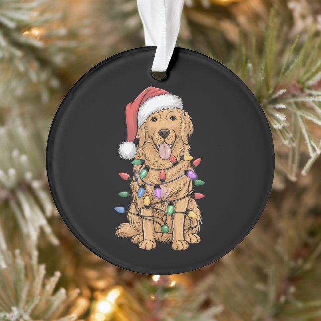 Christmas Golden Retriever Dog Lover Gift Mum Dad Ornament (Tree)