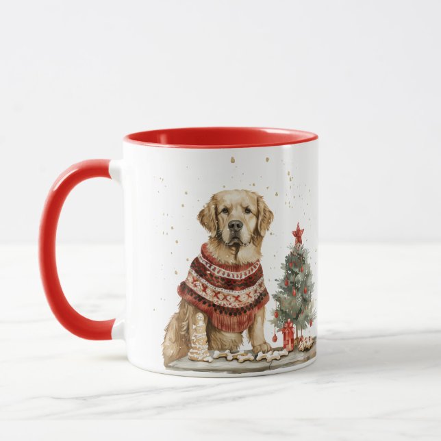 Christmas Golden Retriever Dog Mug (Left)