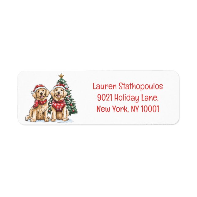 Christmas Golden Retriever Dogs (Front)