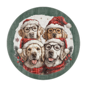 Christmas Golden Retriever Dogs Cutting Board