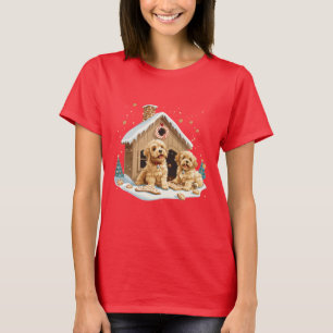 Christmas Golden Retriever Dogs Gingerbread House T-Shirt