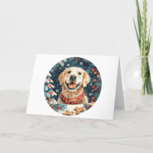 Christmas Golden Retriever Dogs Holiday Card
