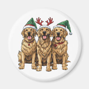 Christmas Golden Retriever Dogs Magnet