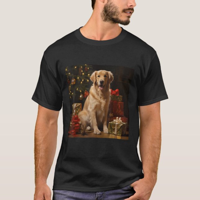 Christmas Golden Retriever Golden Retriever Christ T-Shirt (Front)
