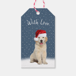 Christmas Golden Retriever In Snowflakes Gift Tags
