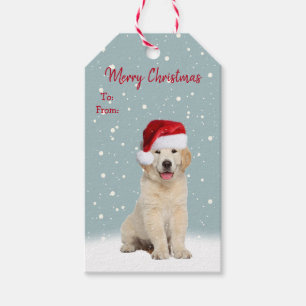 Christmas Golden Retriever In Snowflakes Gift Tags