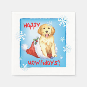 Christmas Golden Retriever Napkin