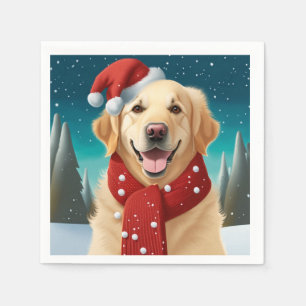 Christmas Golden Retriever Napkins