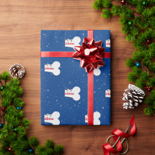 Christmas Golden Retriever on Dog Bone Wrapping Paper