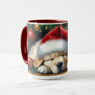 Christmas Golden Retriever Puppy Mug
