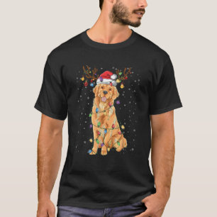 Christmas Golden Retriever Reindeer Santa Pajama D T-Shirt