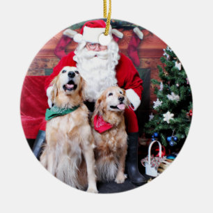 Christmas - Golden Retriever - Sadie & Misty Ceramic Tree Decoration