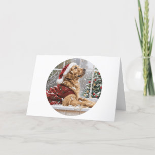 Christmas Golden Retriever Santa Dog Holiday Card